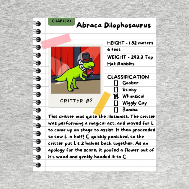 Abraca Dilophosaurus Logbook by C & L